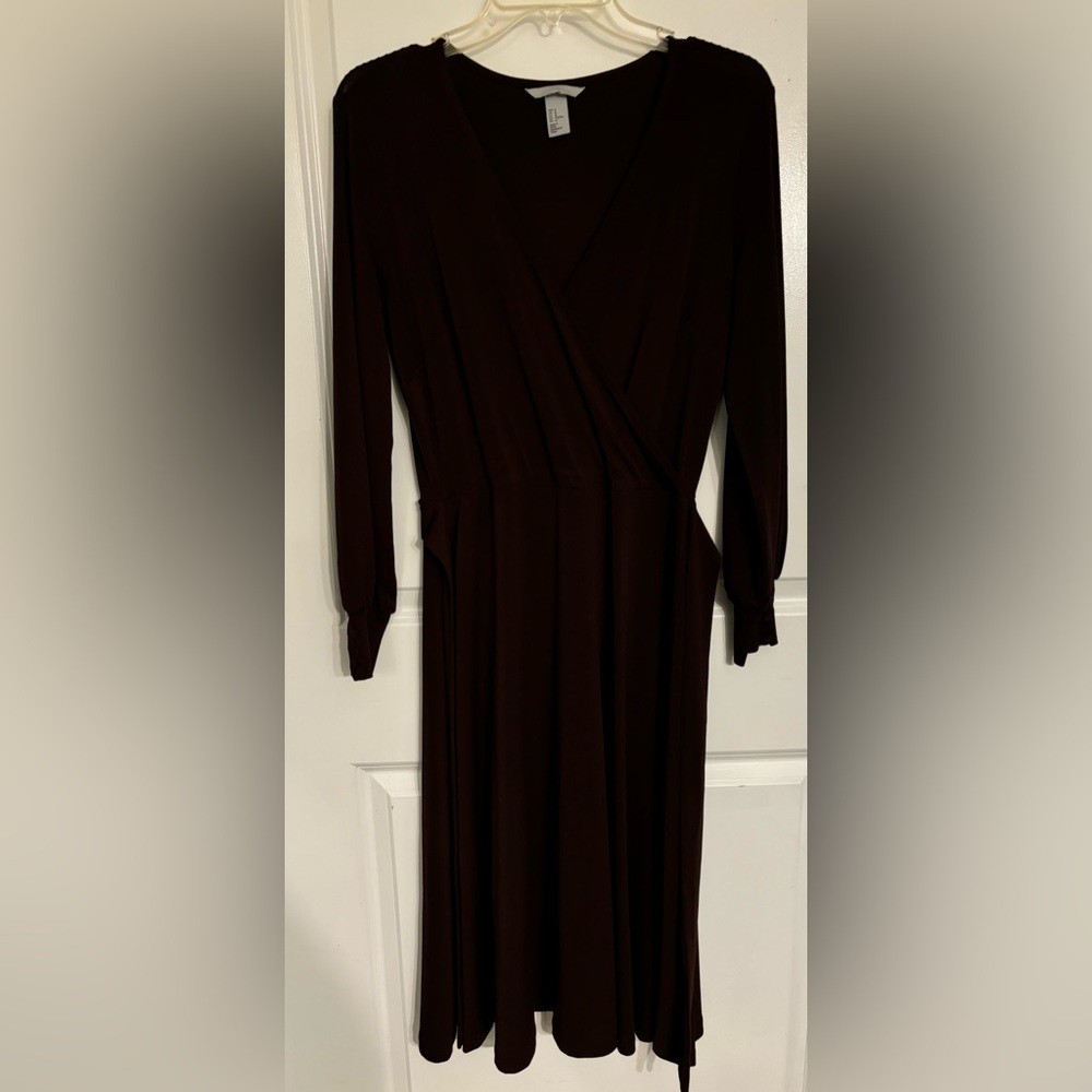 Elegant Brown Wrap Dress
